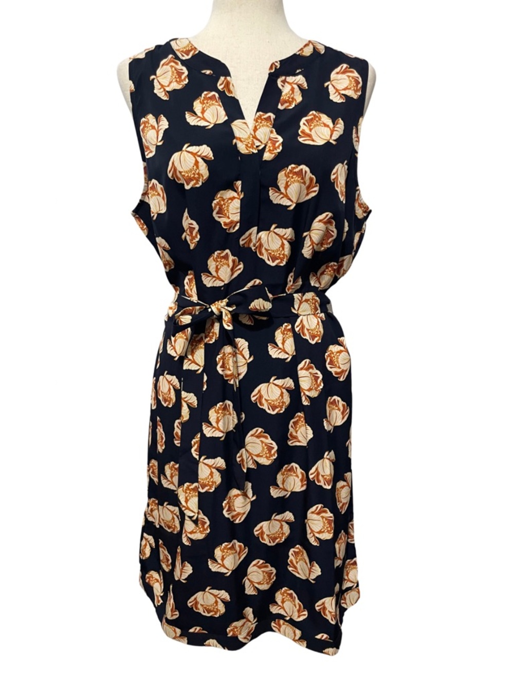 Ann Taylor Floral Sleeveless Shift Dress Removable Belt NWT L